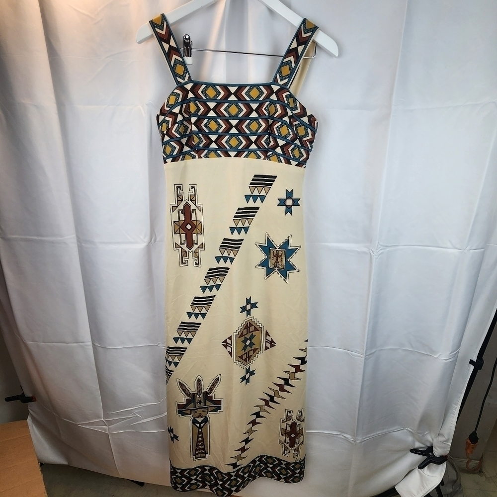 1970s Alfred Shaheen Printed Maxi Gown size 12 in EUC